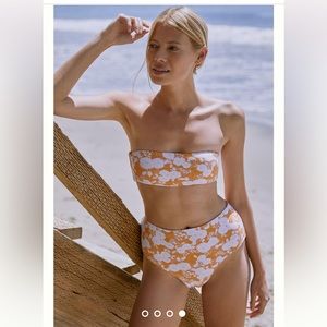 Eberjay Summer Printed Bandeau Bikini Top and Dita High Waist Bikini Bottom